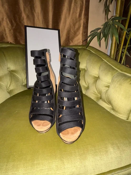 Gucci Brown/Black Suede and Fabric Olimpia Strappy Ankle Boots Size 38 - Picture 3 of 11